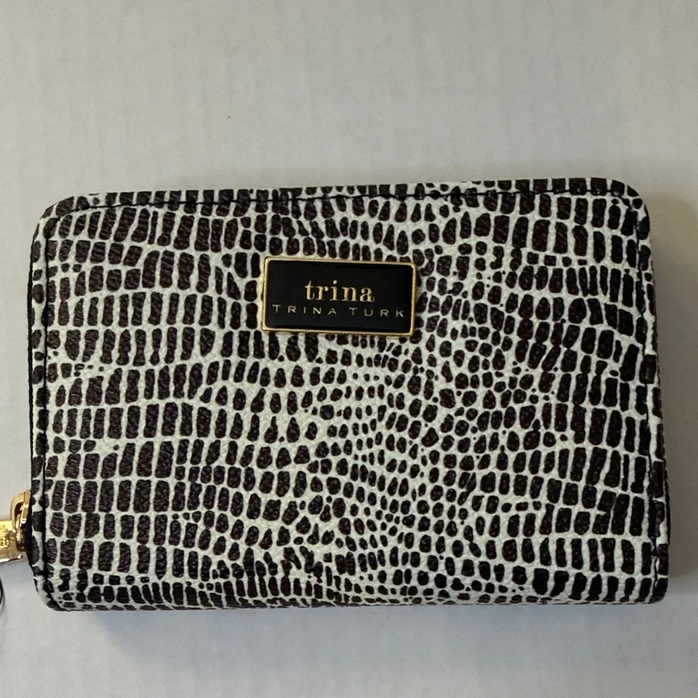 NWT Trina Turk Croco Zip Around Wallet Gift Boxed
